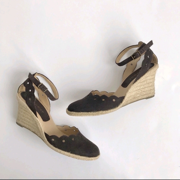 Nine West Dark Brown Espadrille Wedges Wedge Sandal 7M - Picture 2 of 6